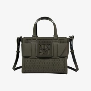 Bolso Armani Exchange Perforado con Logo AX - Oliva