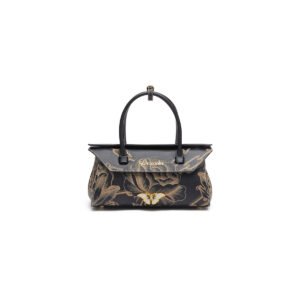 Bolso de mano Braccialini Deva negro con estampado floral